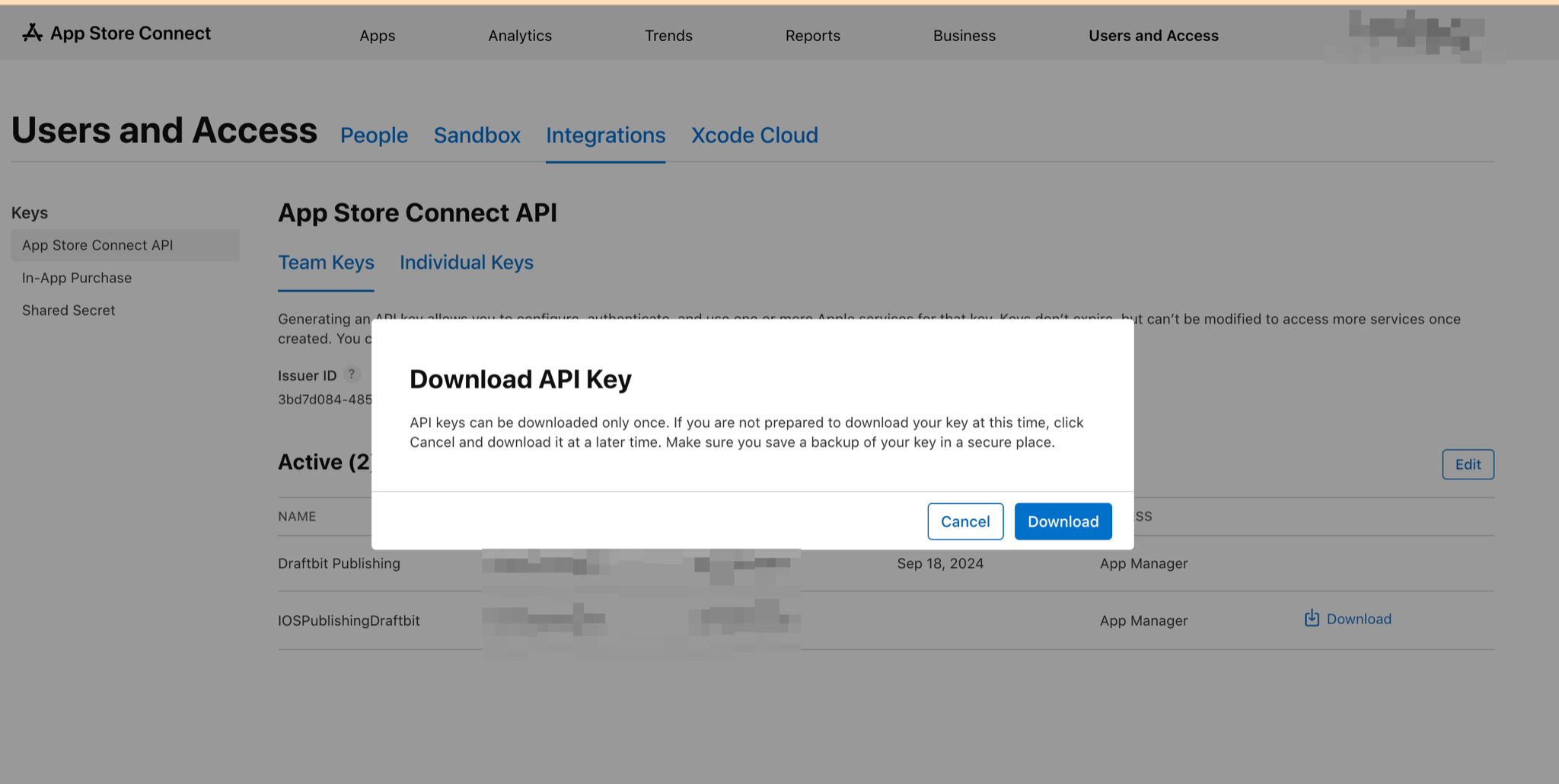 Download API Key