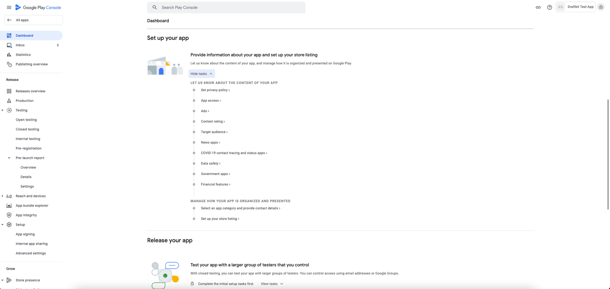 Create App Setup