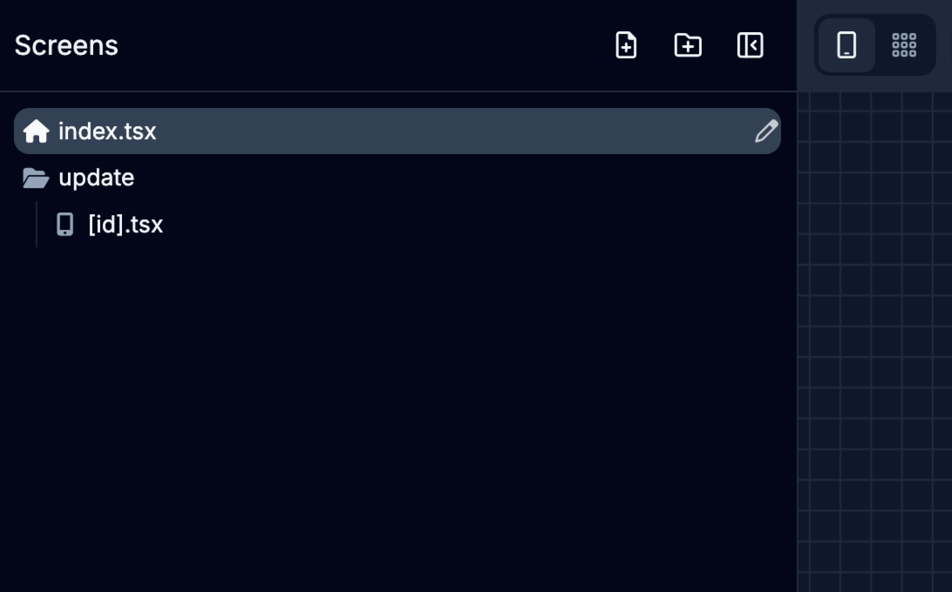 Screens List