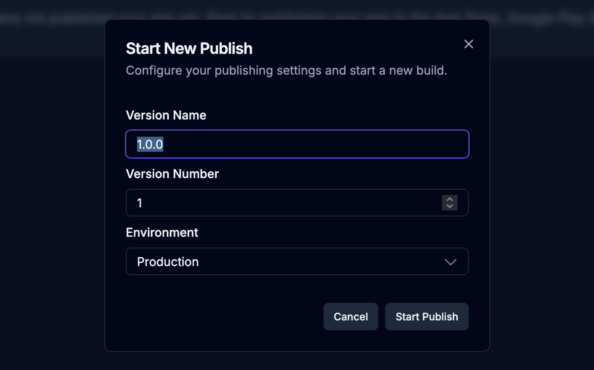 Start Web Publish