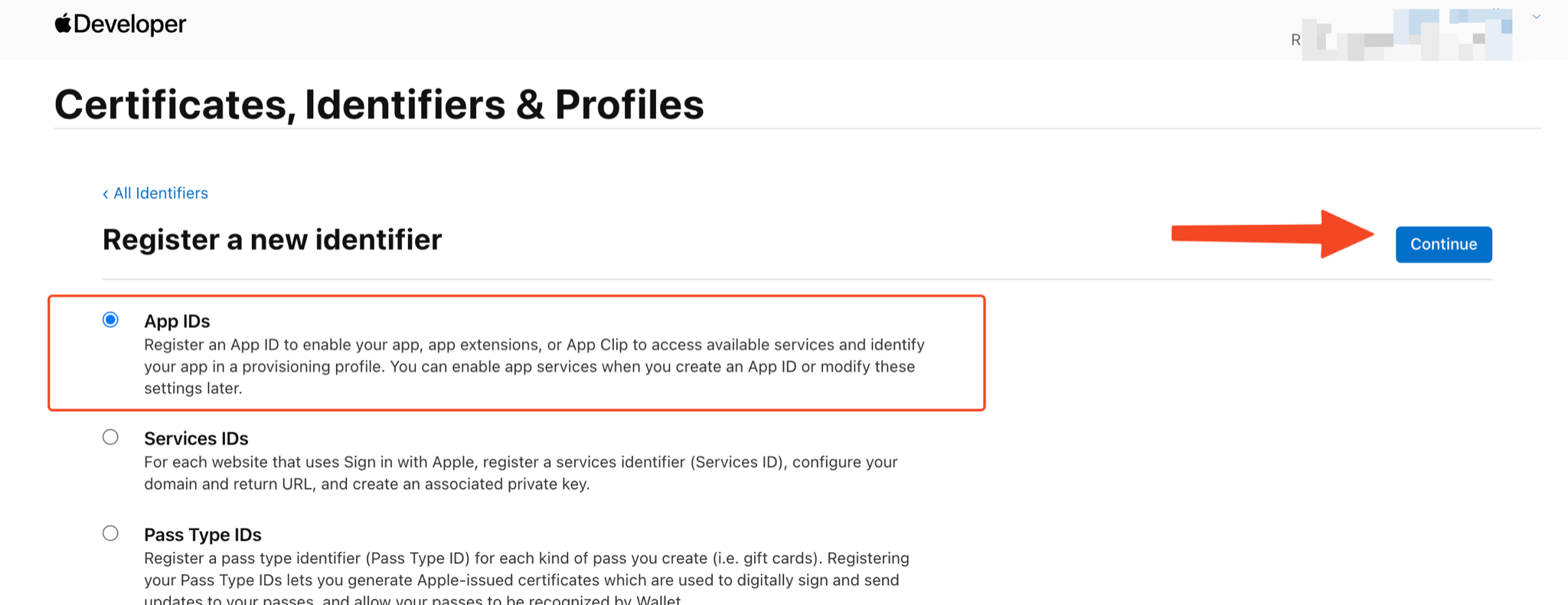 Register New Identifier