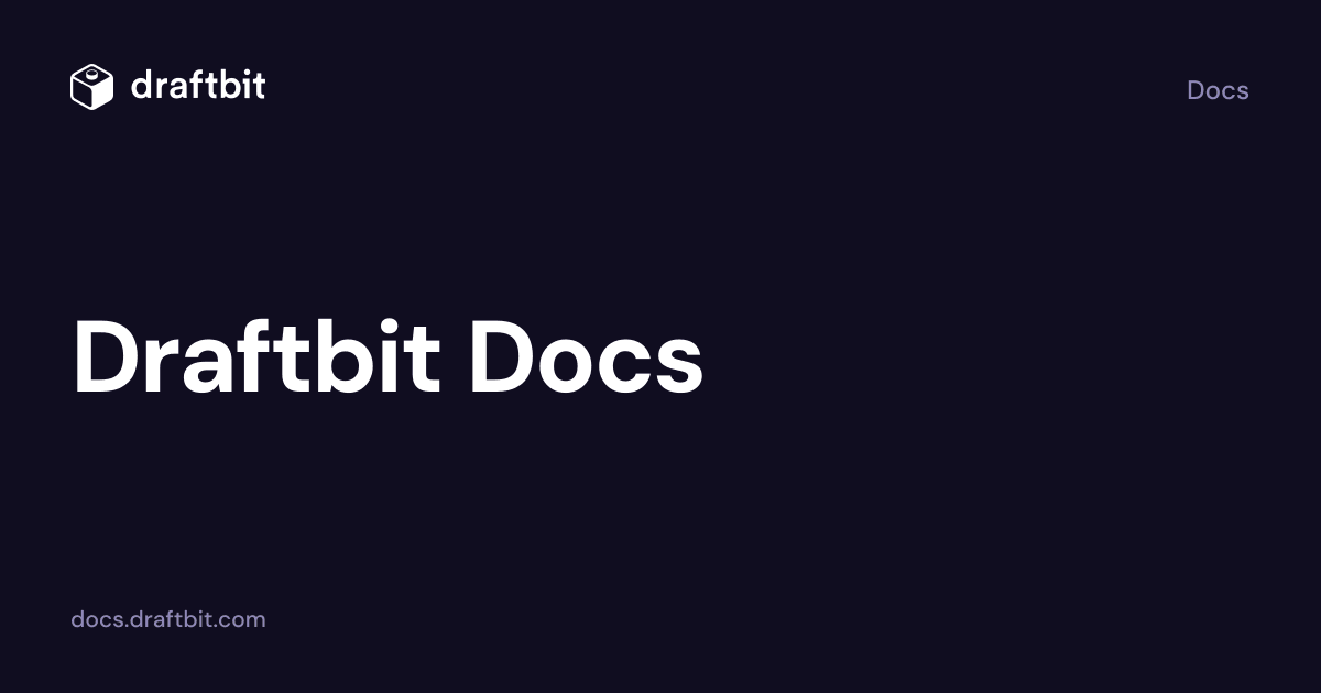 Welcome to Draftbit! | Draftbit Docs